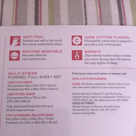 Martha Stewart Flannel Sheet Set - Picture 3 of 5